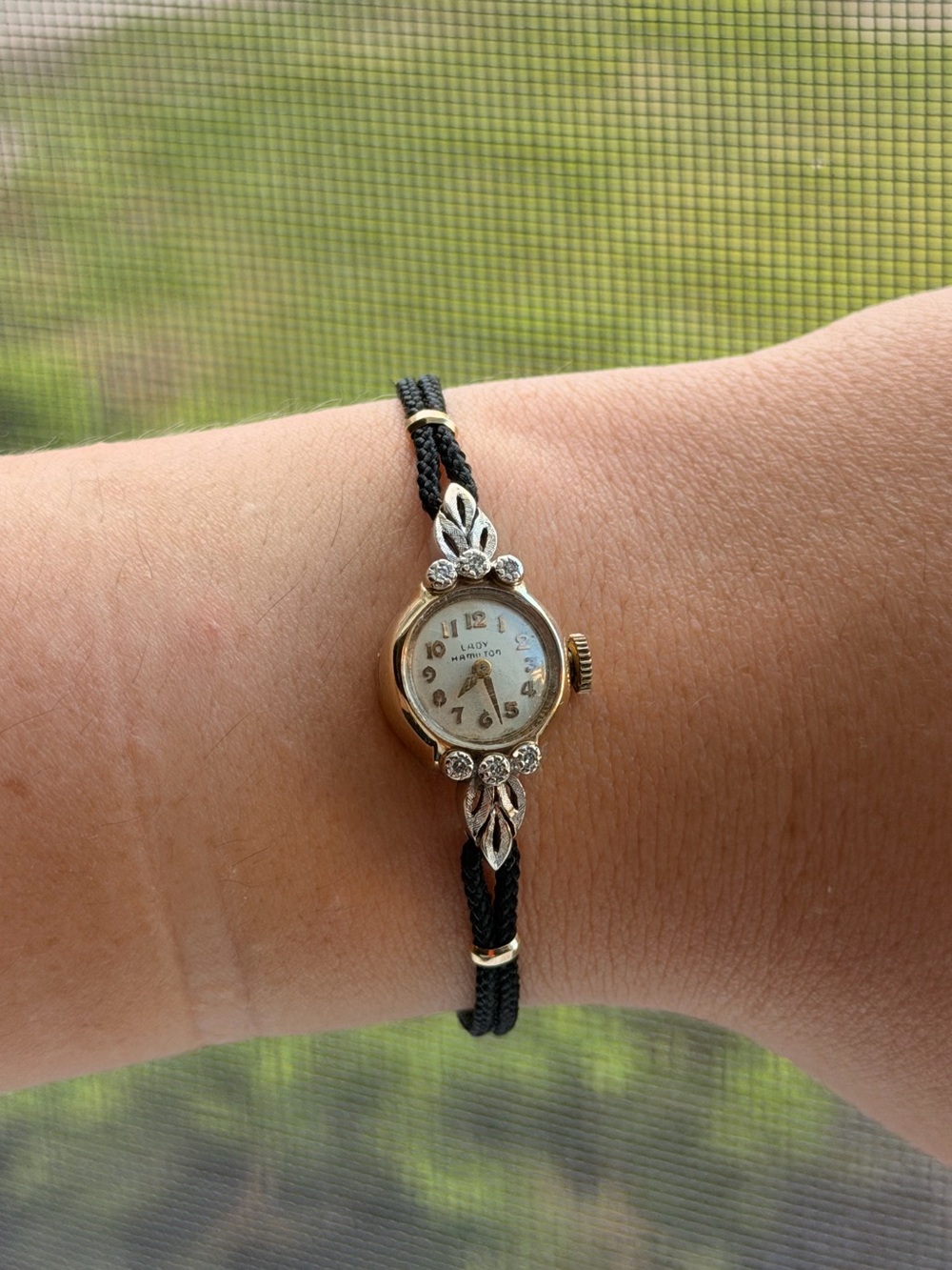 Vintage Lady Hamilton 14k Gold Watch with Diamonds